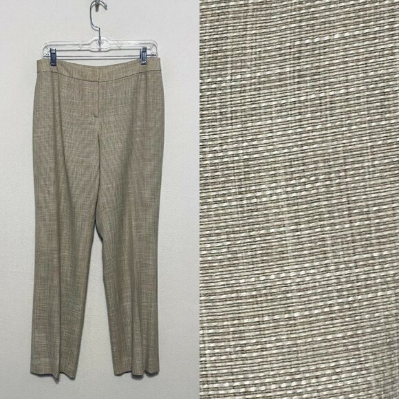 Lafayette 148 New York Barrow Straight Leg Ankle Pants  Beige Lightweight 4 - Picture 1 of 10